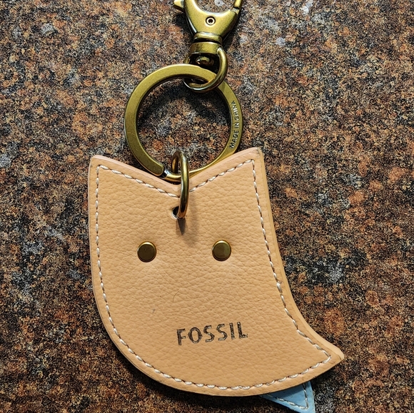 Fossil Brand Leather Owl Keychain - Picture 3 of 3
